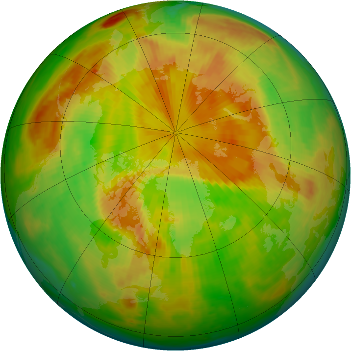 Arctic ozone map for 22 May 1998
